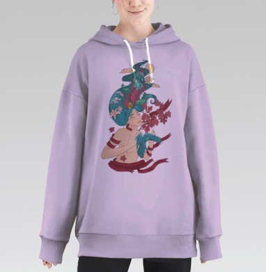 Я ощущаю, Hoodie Long Oversize Fiolet