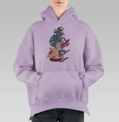 Я ощущаю, Hoodie Oversize Fiolet, утепленная