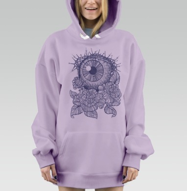 Я тебя вижу, Hoodie Mjhigh Dig Mel, Fiolet, утепленная