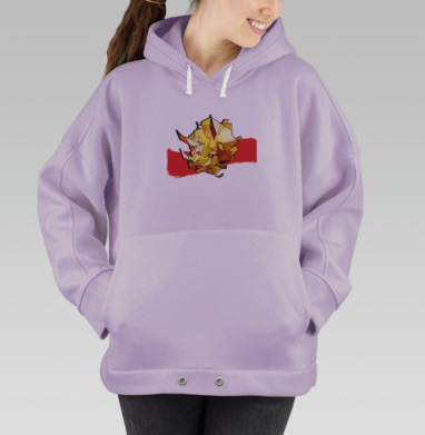 Яркая абстрактная голова трицератопса в стиле кубизма, Hoodie Oversize Fiolet