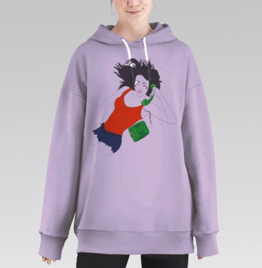 Яркий ностальгический телефонный разговор, Hoodie Long Oversize Fiolet