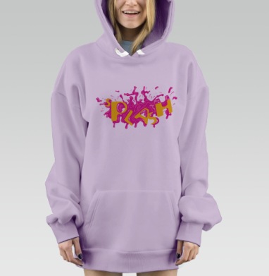 Яркий всплеск розового цвета с надписью SPLASH, Hoodie Mjhigh Dig Mel, Fiolet, утепленная