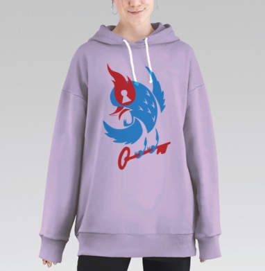 Загадочная птица, Hoodie Long Oversize Fiolet