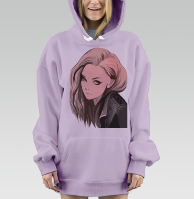 Загадочный образ в нежных тонах, Hoodie Mjhigh Dig Mel, Fiolet, утепленная