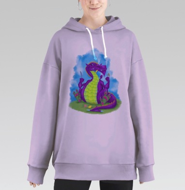 Завтрак на природе, Hoodie Long Oversize Fiolet