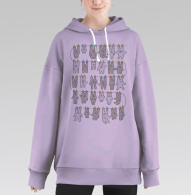 Зайцы деда Мазая, Hoodie Long Oversize Fiolet