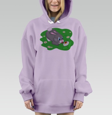 Зайка, Hoodie Mjhigh Dig Mel, Fiolet, утепленная