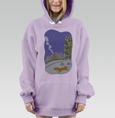 Зимний вечерок, Hoodie Mjhigh Dig Mel, Fiolet, утепленная