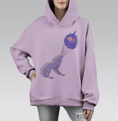 зов, Hoodie Mono Fiolet, оверсайз, утепленная