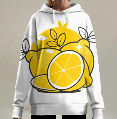 Лимон арт, Hoodie Long Oversize 3D