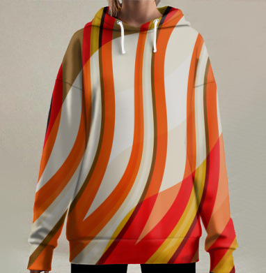 Яркая волна., Hoodie Long Oversize 3D