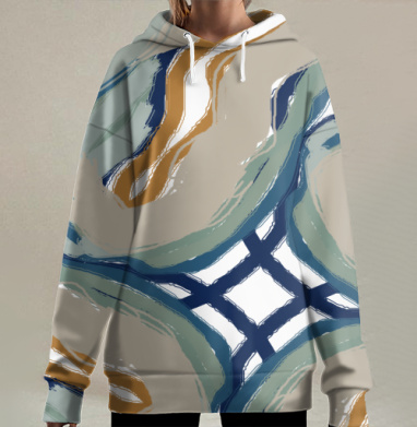 Симметрия кисти., Hoodie Long Oversize 3D