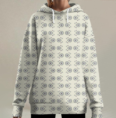 Светлый узор., Hoodie Long Oversize 3D